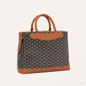 Goyard Cisalpin Document Case Black / Brown | XHJZ3718