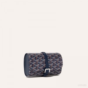 Goyard DOUBLE TRAVEL WATCH CASE Navy Blue | XZRG3636