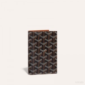 Goyard GRENELLE PASSPORT COVER Black / Brown | DCKS7282