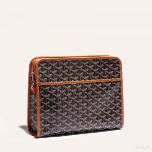 Goyard JOUVENCE GM TOILET BAG Black / Brown | RRVD8422