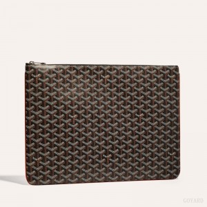 Goyard SENAT GM DOCUMENT CASE Black / Brown | SHAU9276