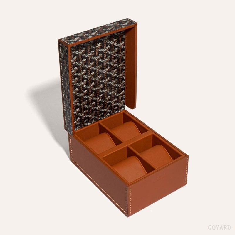 Goyard 4 WATCH CASE Black / Brown | VBBI2830