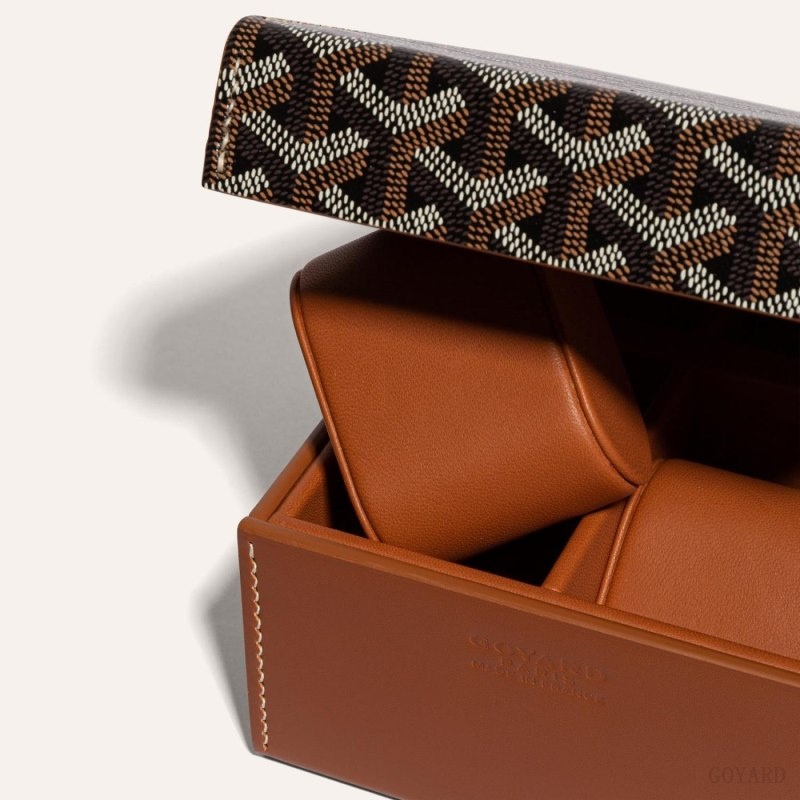 Goyard 4 WATCH CASE Black / Brown | VBBI2830