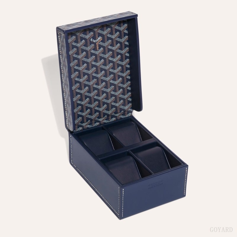 Goyard 4 WATCH CASE Navy Blue | RNNE7262