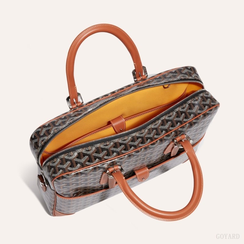 Goyard Ambassade MM Document Case Black / Brown | ETLW8819