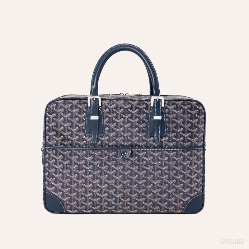 Goyard Ambassade MM Document Case Navy Blue | QWGP7172