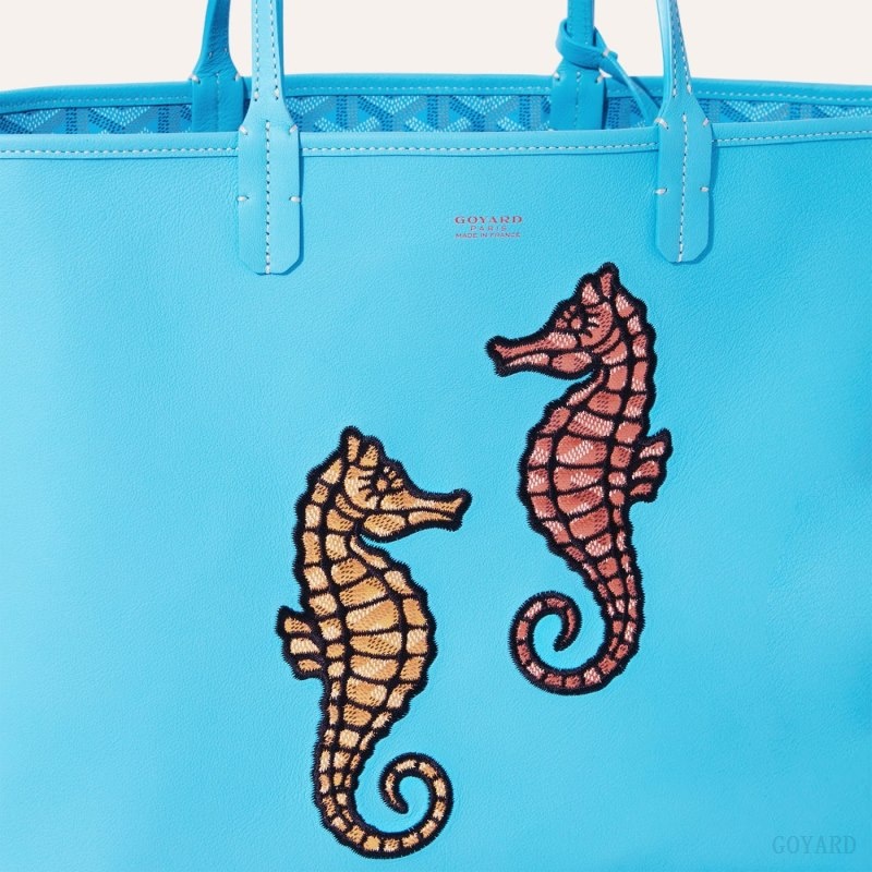 Goyard Anjou PM Seahorse Embroidery Turquoise | PLFC8179