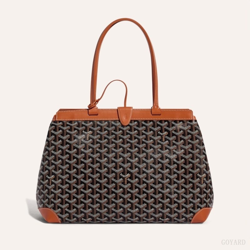 Goyard BELLECHASSE BIAUDE PM BAG Black / Brown | DQIS8206