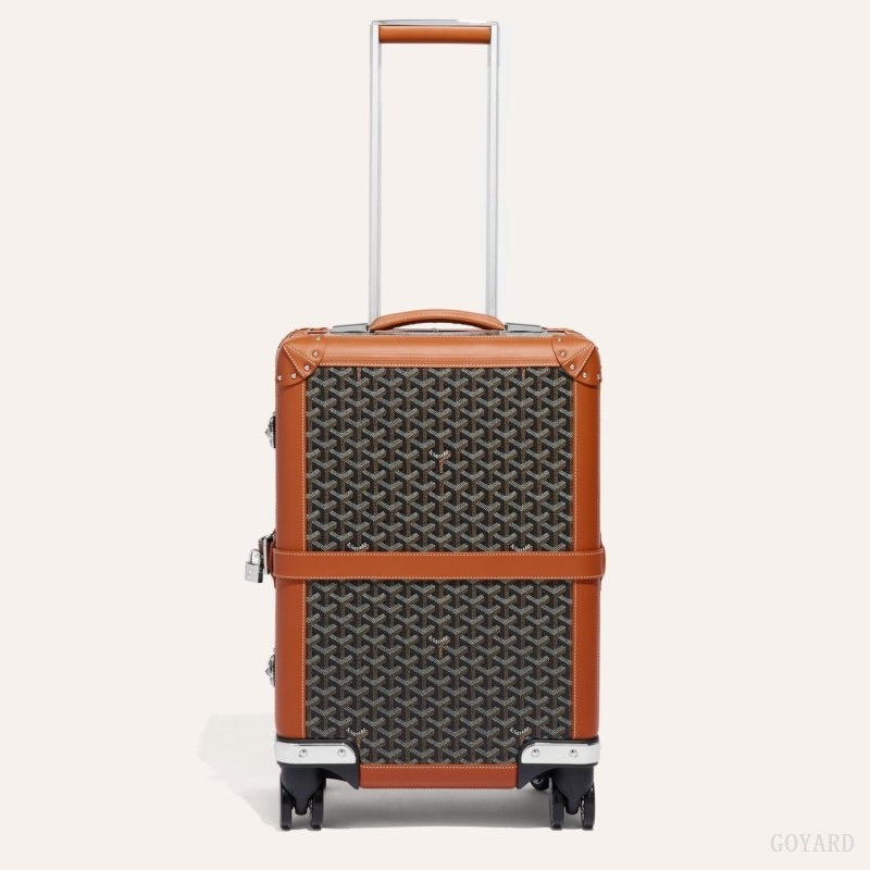 Goyard BOURGET PM TROLLEY CASE Black / Brown | QRXS2555