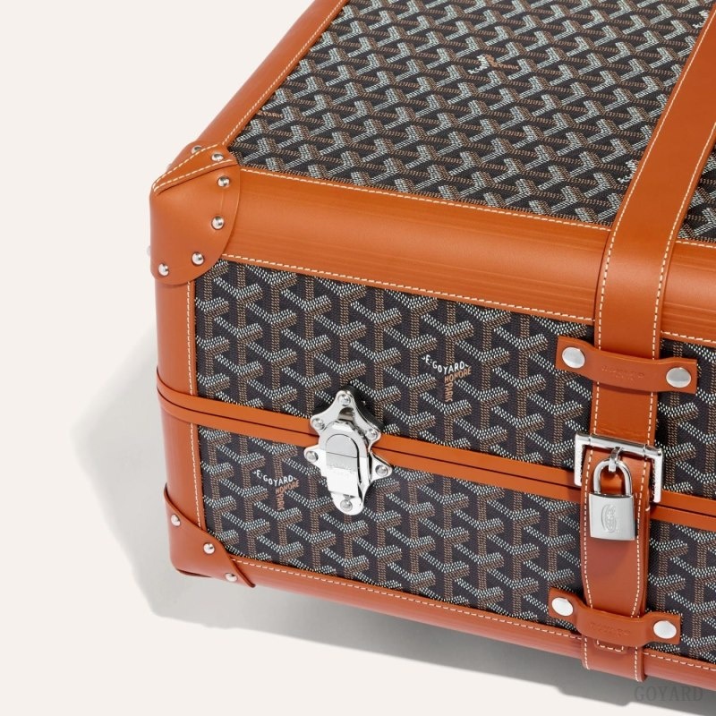 Goyard BOURGET PM TROLLEY CASE Black / Brown | QRXS2555