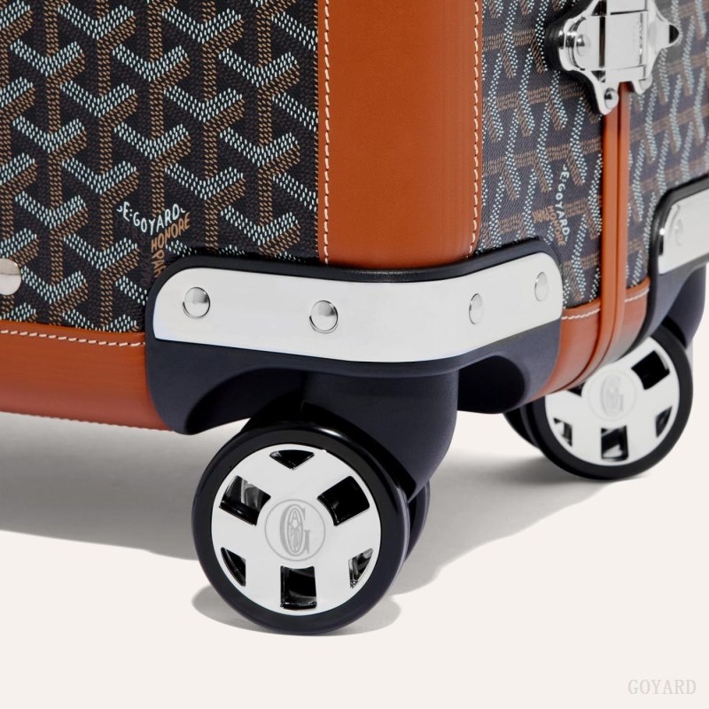 Goyard BOURGET PM TROLLEY CASE Black / Brown | QRXS2555