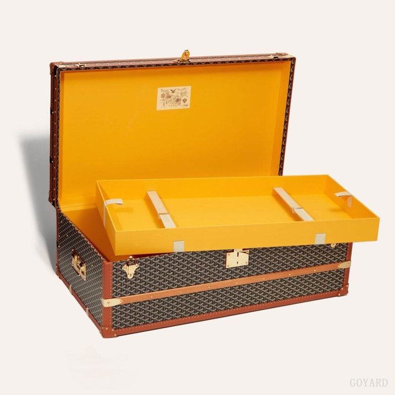 Goyard CABINE TRUNK Black / Brown | CXAG9913