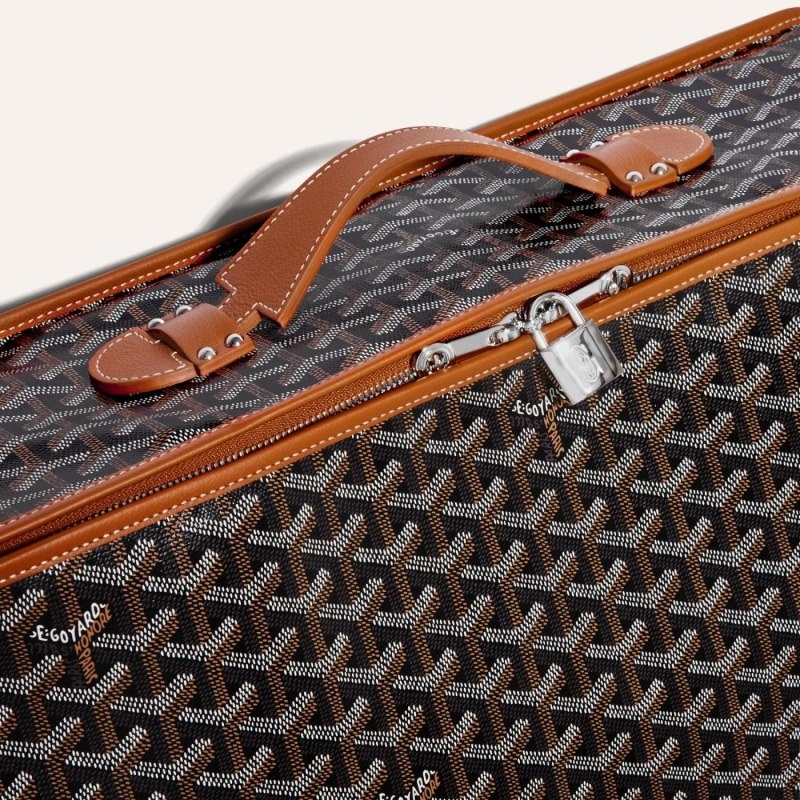 Goyard CARAVELLE 50 SUITCASE Black / Brown | SIAM5476