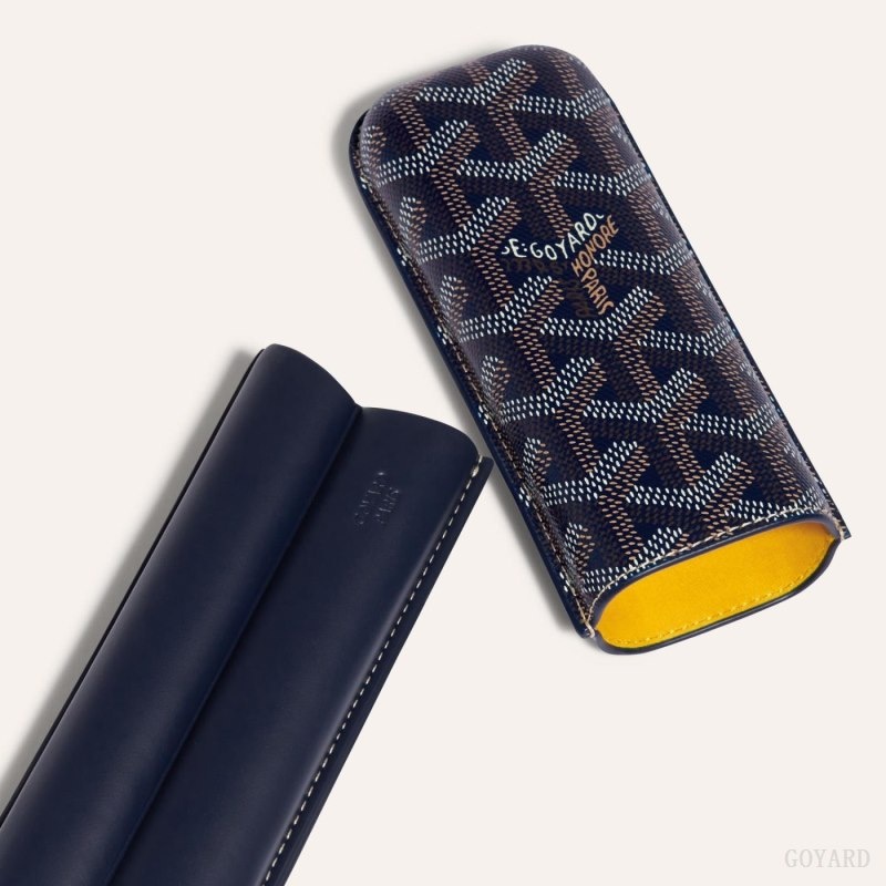 Goyard CHURCHILL 2 CIGAR CASE Navy Blue | ZIIR9094