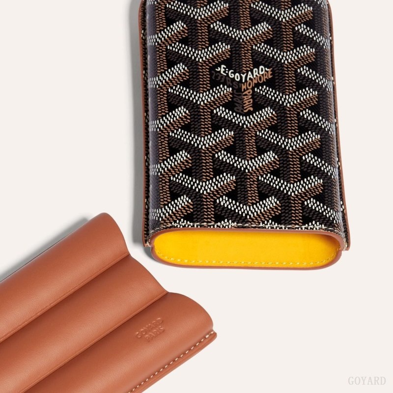 Goyard CHURCHILL 3 CIGAR CASE Black / Brown | UDRN1400