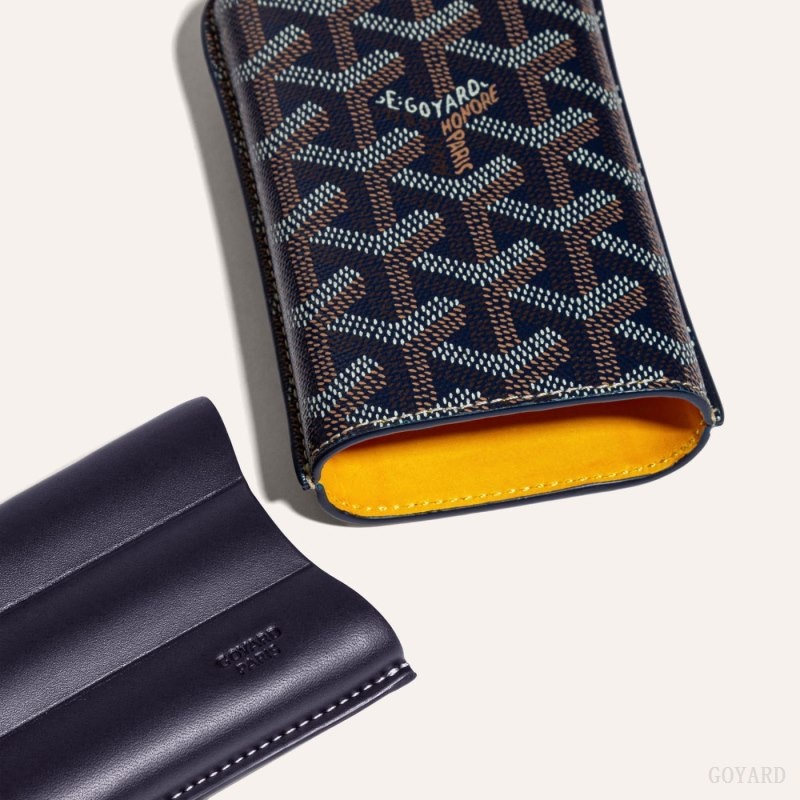 Goyard CHURCHILL 3 CIGAR CASE Navy Blue | URDC7014