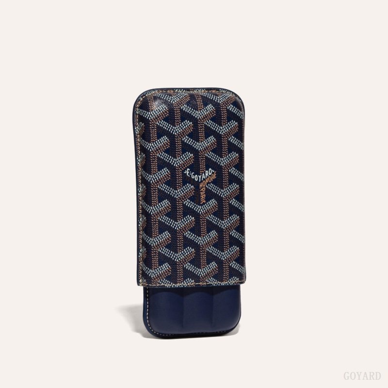 Goyard CHURCHILL 3 CIGAR CASE Navy Blue | URDC7014