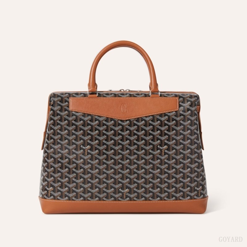 Goyard Cisalpin Document Case Black / Brown | XHJZ3718