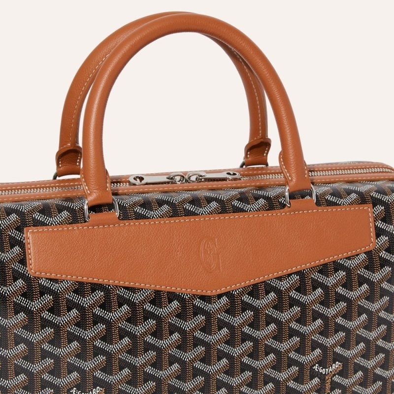 Goyard Cisalpin Document Case Black / Brown | XHJZ3718