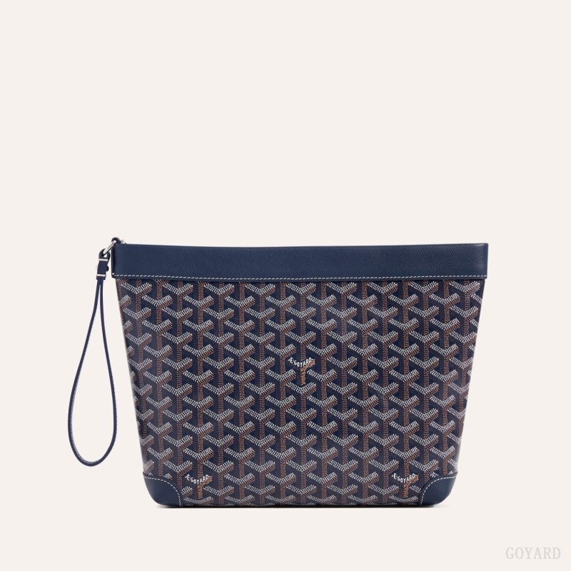 Goyard Conti pouch Navy Blue | ZDHH8049