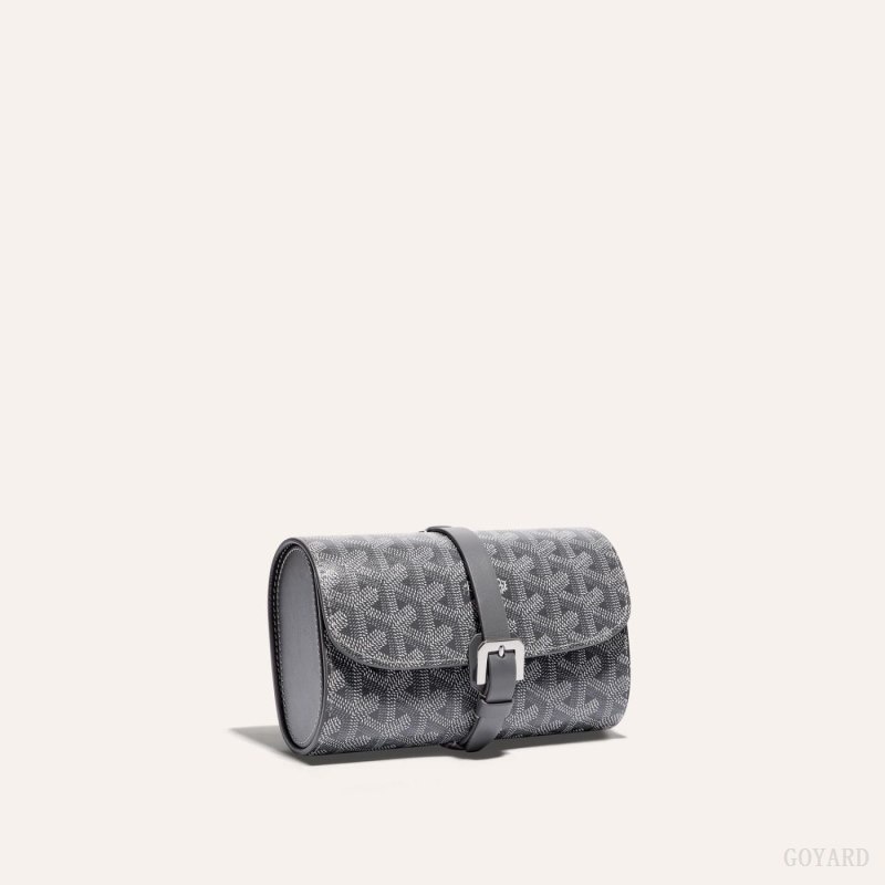 Goyard DOUBLE TRAVEL WATCH CASE Grey | COXI5674