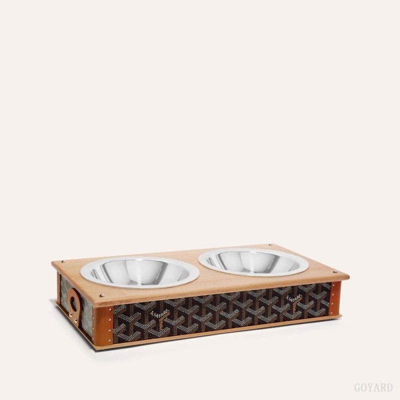 Goyard EDMOND DOUBLE BOWL Black / Brown | WYSV5121