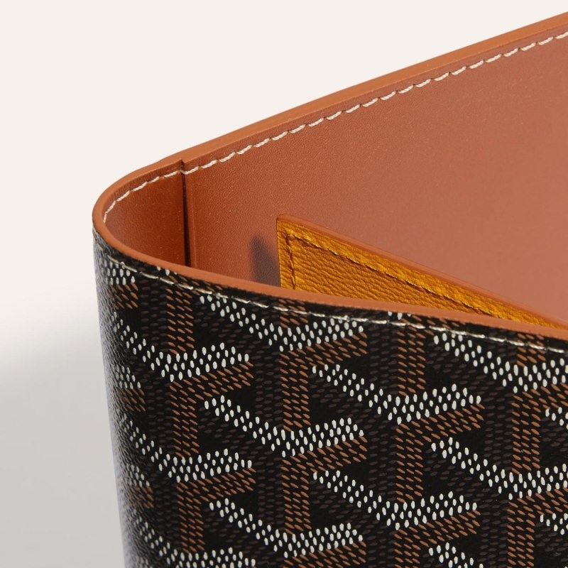 Goyard GRENELLE PASSPORT COVER Black / Brown | DCKS7282