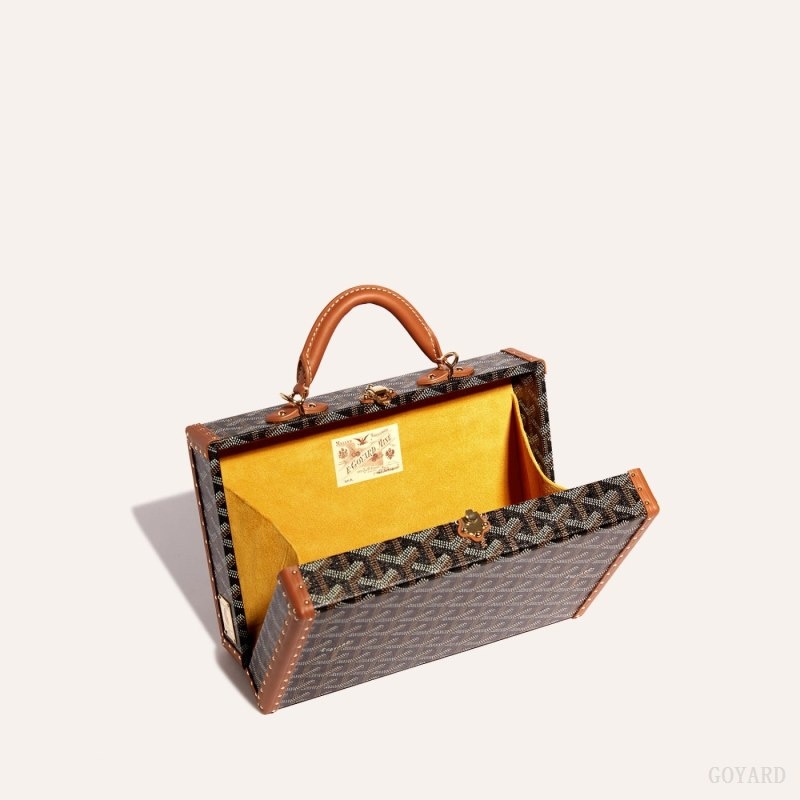 Goyard Grand Hôtel Trunk Bag Black / Brown | ZVFM9774