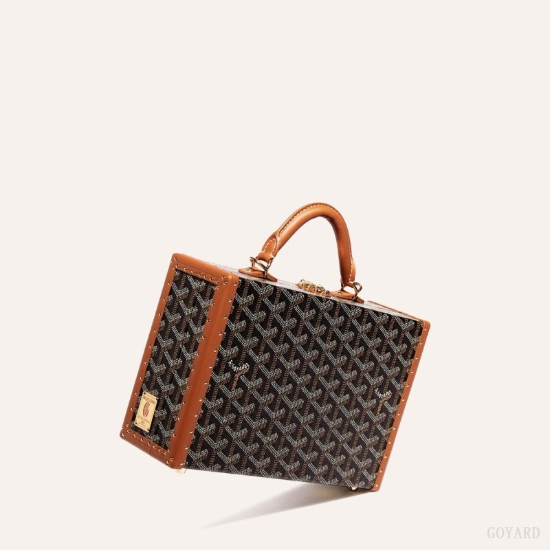 Goyard Grand Hôtel Trunk Bag Black / Brown | ZVFM9774