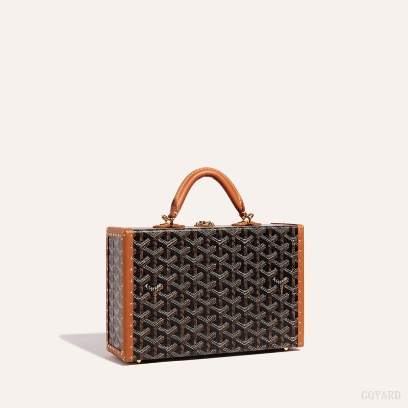 Goyard Grand Hôtel Trunk Bag Black / Brown | ZVFM9774