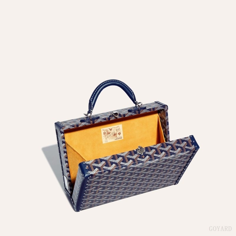 Goyard Grand Hôtel Trunk Bag Navy Blue | YIFZ0086