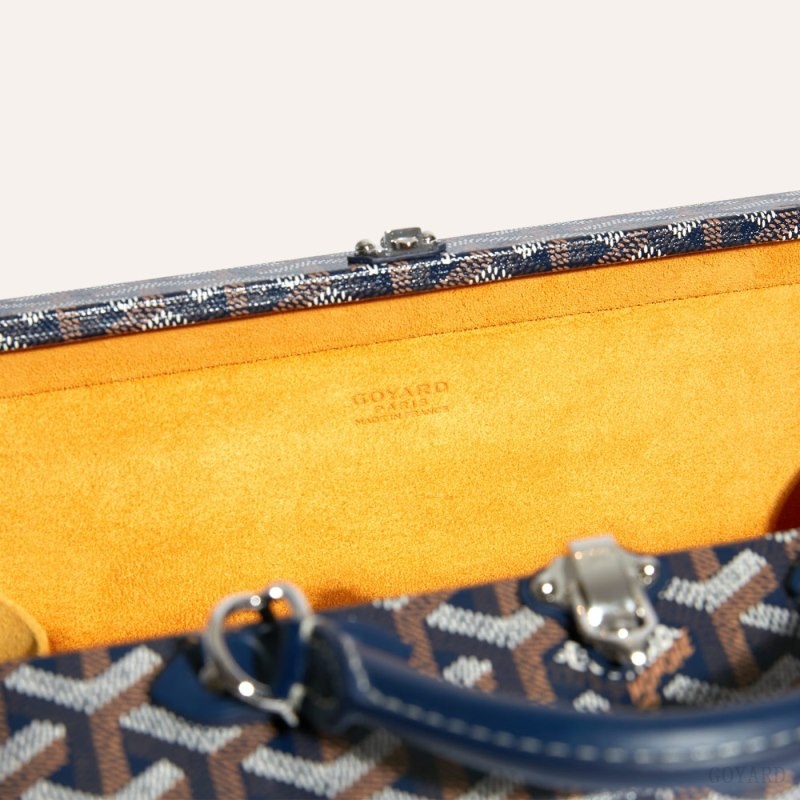 Goyard Grand Hôtel Trunk Bag Navy Blue | YIFZ0086