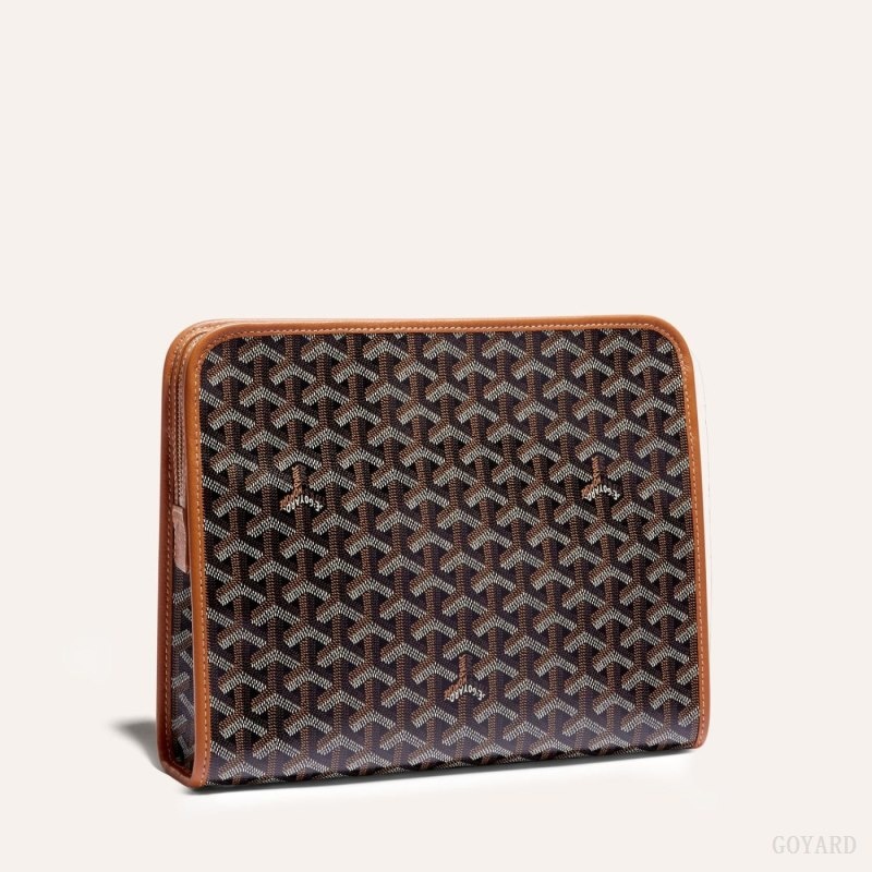 Goyard JOUVENCE GM TOILET BAG Black / Brown | RRVD8422