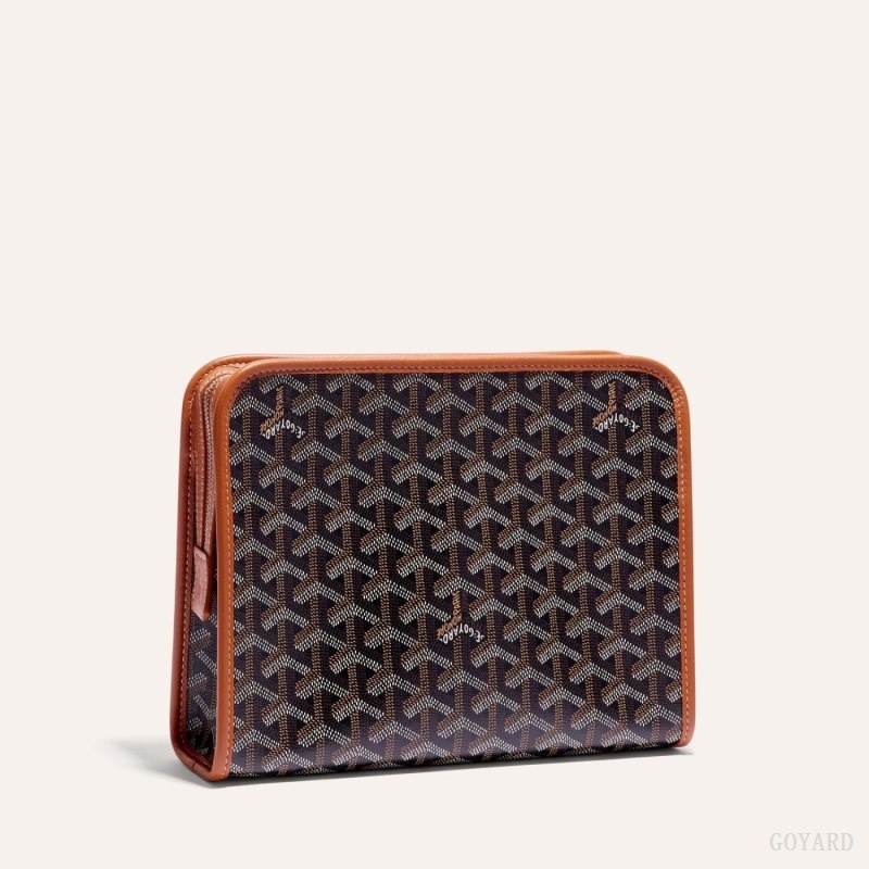 Goyard JOUVENCE MM TOILET BAG Black / Brown | WCPF9577