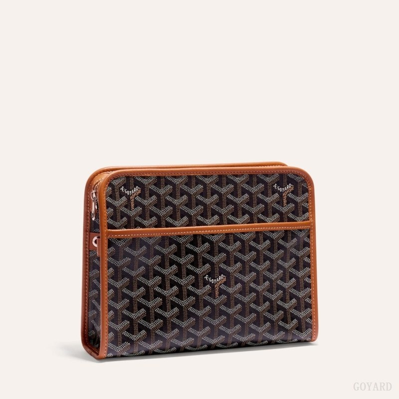 Goyard JOUVENCE MM TOILET BAG Black / Brown | WCPF9577