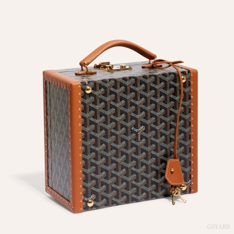 Goyard JOUX 6 WATCH CASE Black / Brown | EHMX1947