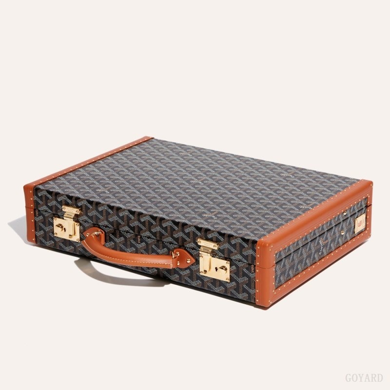 Goyard Manoir PM Document Case Black / Brown | ERYE0916