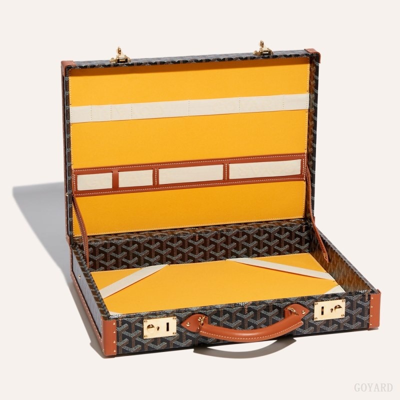 Goyard Manoir PM Document Case Black / Brown | ERYE0916