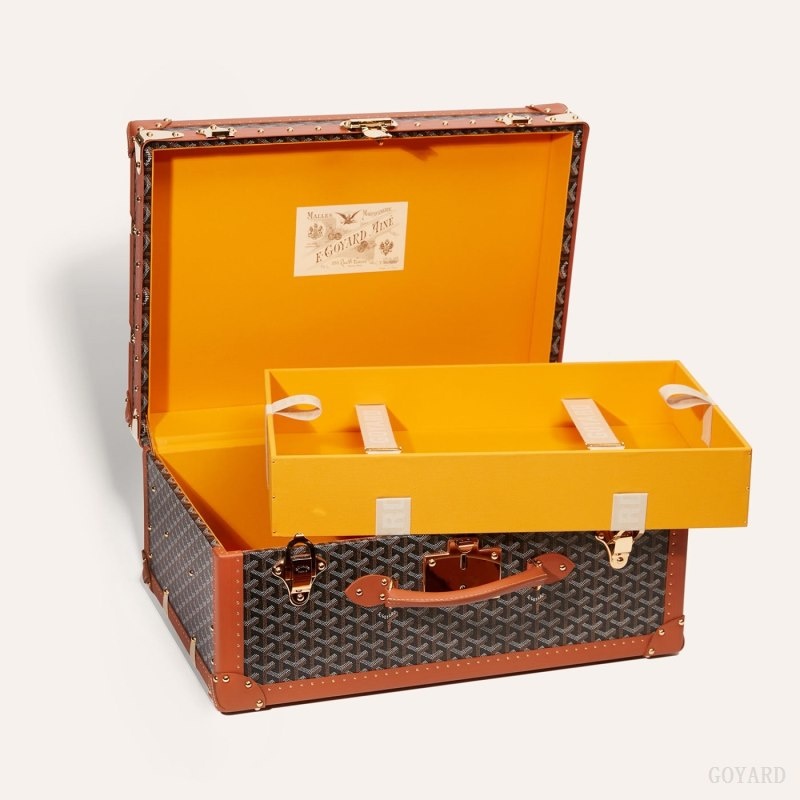 Goyard PALACE 55 SUITCASE Black / Brown | TSZC4414