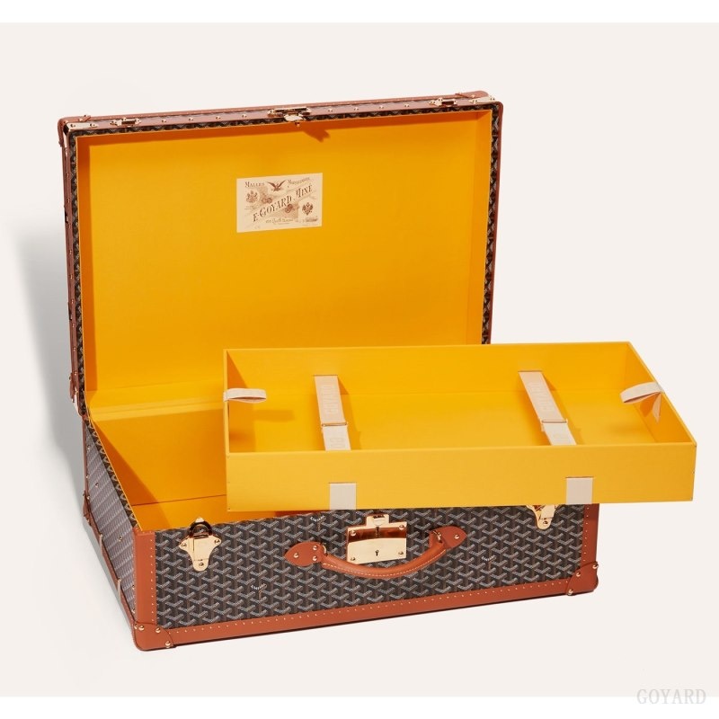 Goyard PALACE 70 SUITCASE Black / Brown | TUWN7902