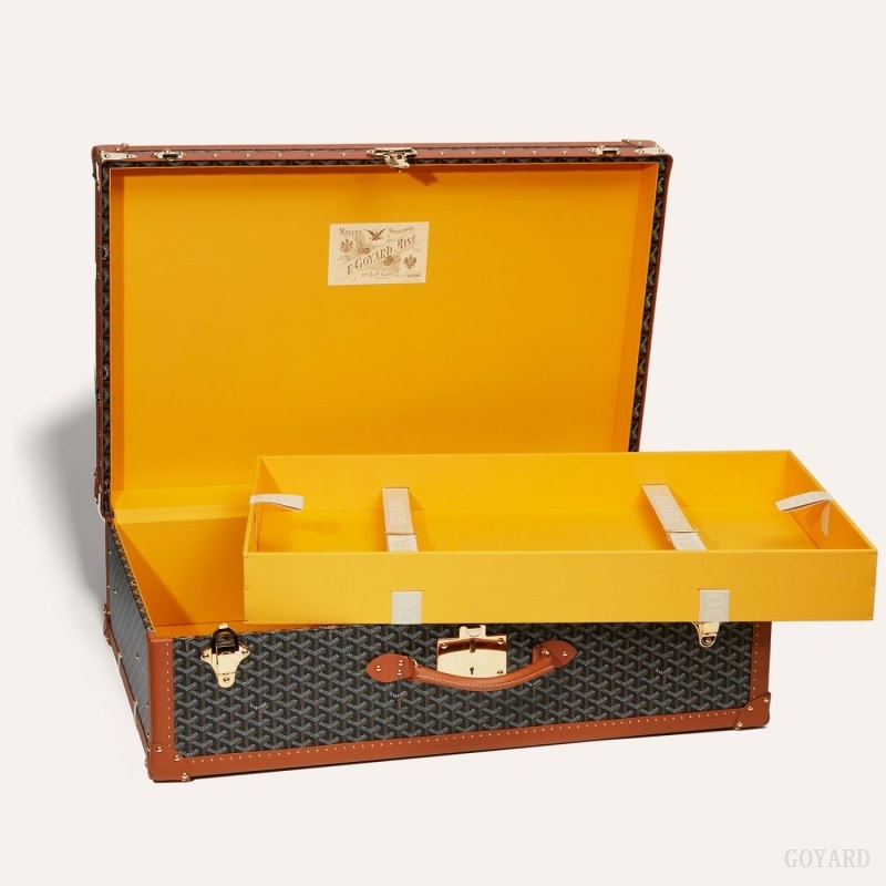 Goyard PALACE 80 SUITCASE Black / Brown | OFKD3731