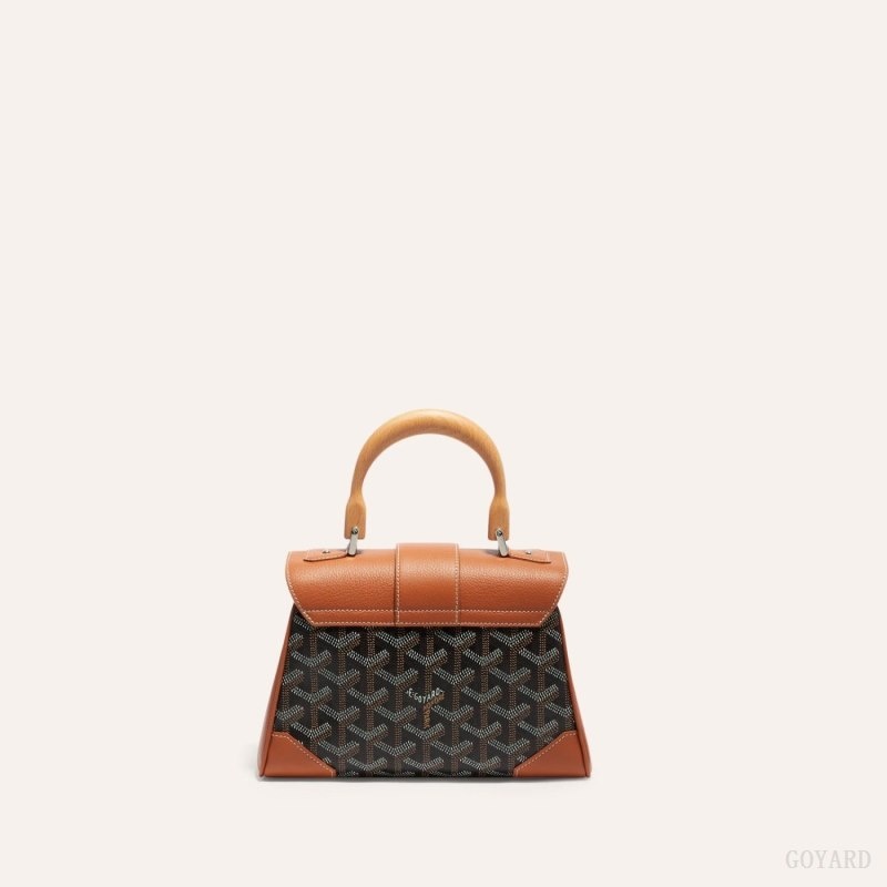 Goyard SAIGON SOUPLE MINI BAG Black / Brown | GYRN8229