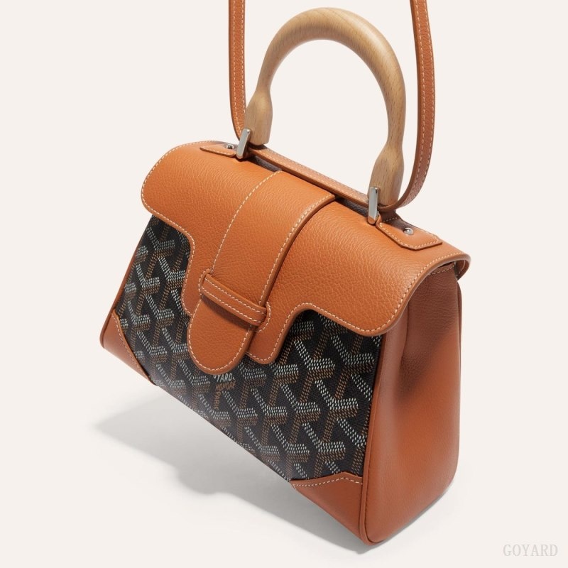 Goyard SAIGON SOUPLE MINI BAG Black / Brown | GYRN8229