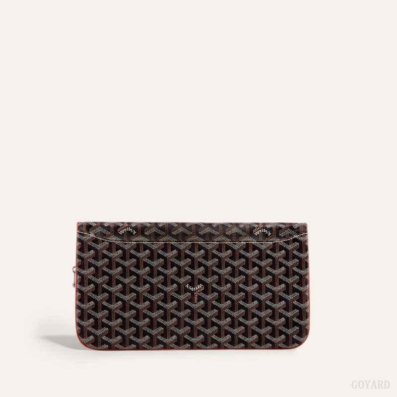 Goyard SAINTE-MARIE CLUTCH Black / Brown | KZHL4571