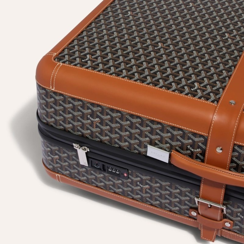 Goyard SATOLAS GM ROLLING SUITCASE Black / Brown | DBRR4233