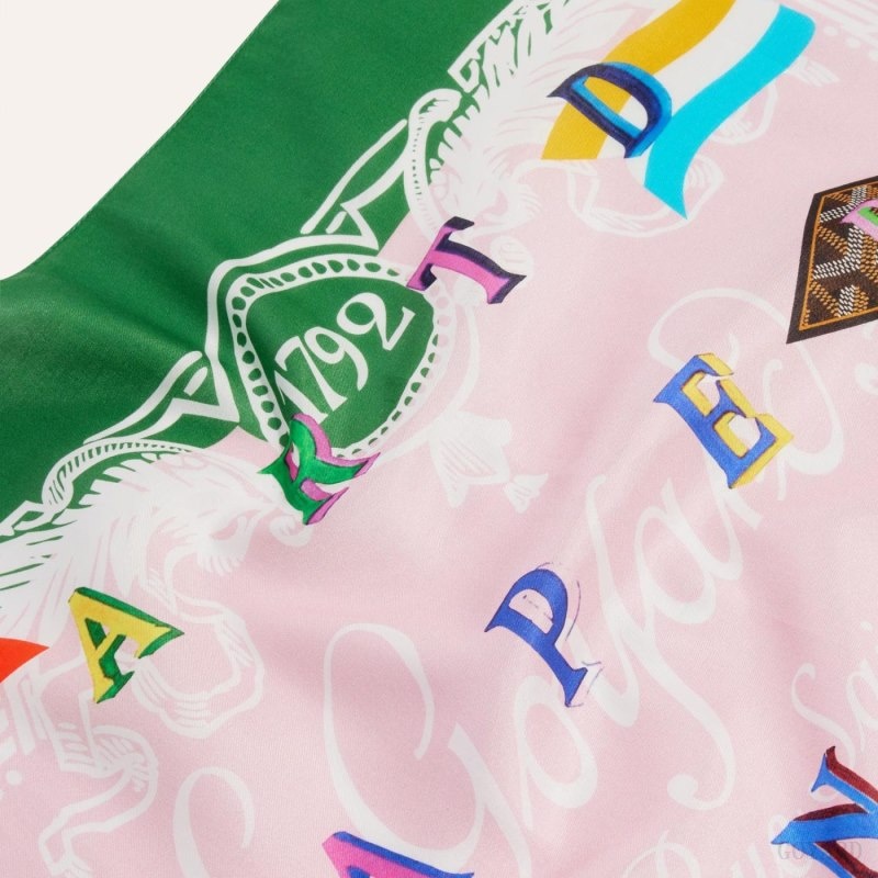 Goyard SCARF N°3 Green / Pink | PQNG3980