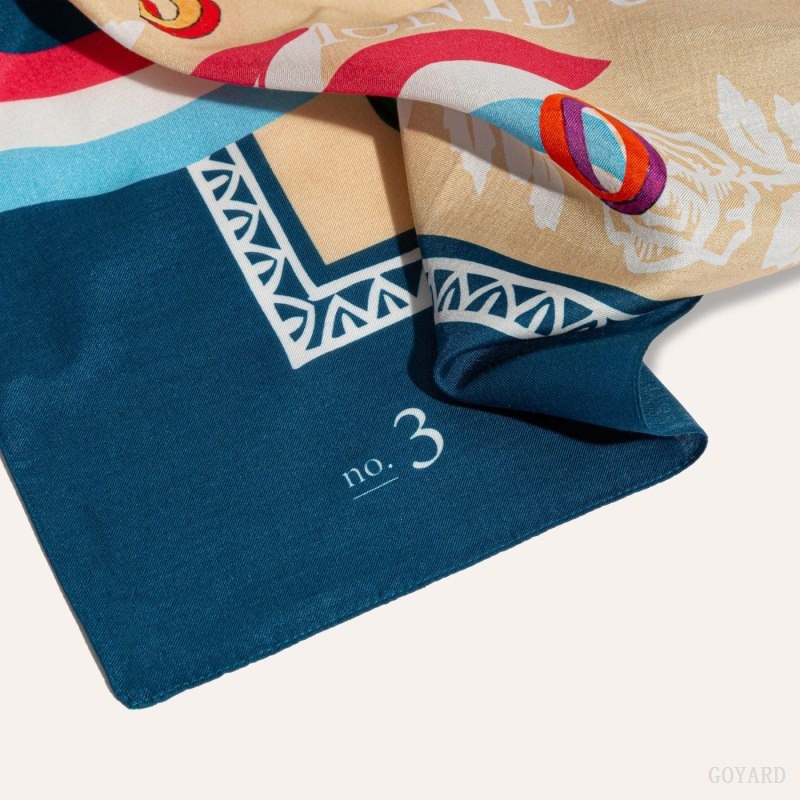 Goyard SCARF N°3 Navy Blue / Beige | THGC8772