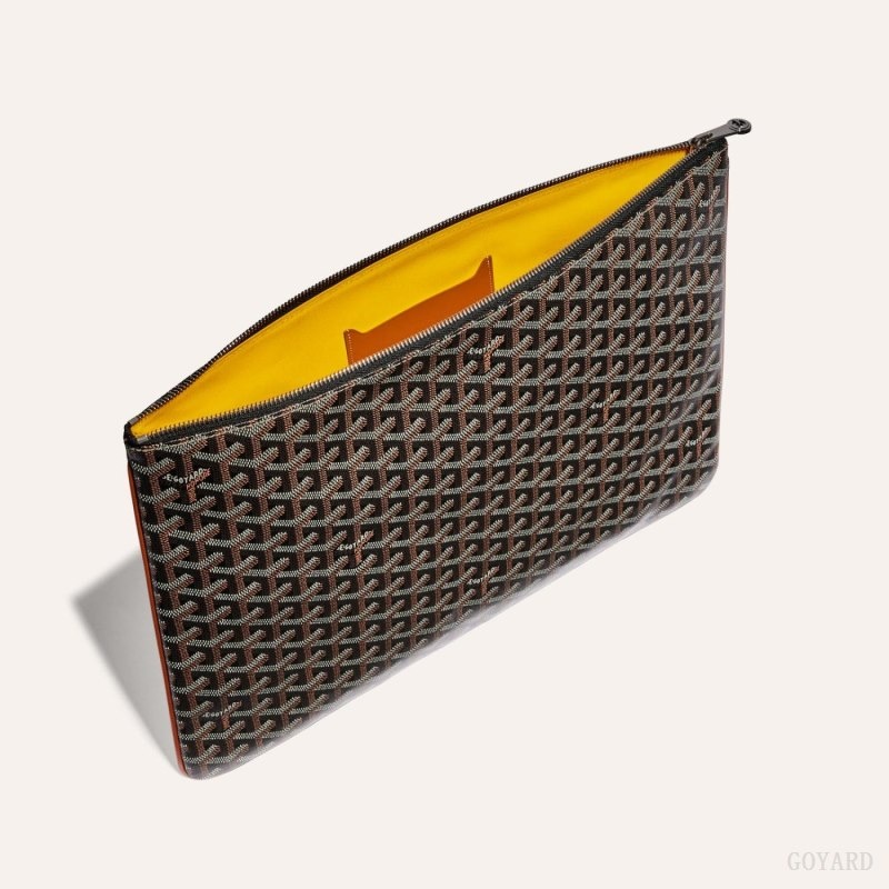 Goyard SENAT GM DOCUMENT CASE Black / Brown | SHAU9276