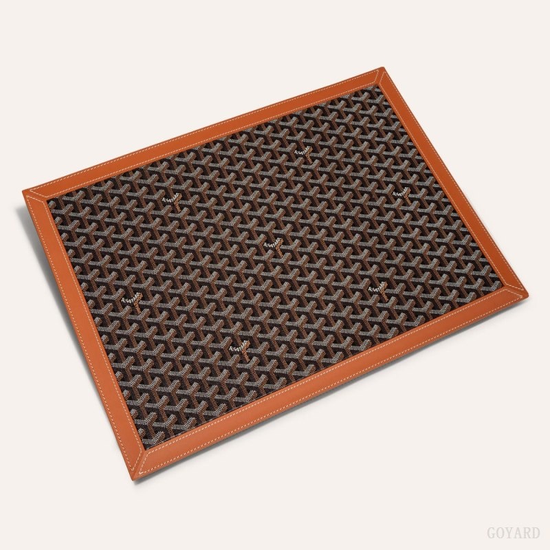 Goyard SOUS-MAIN DESK PAD Black / Brown | LZUA1871