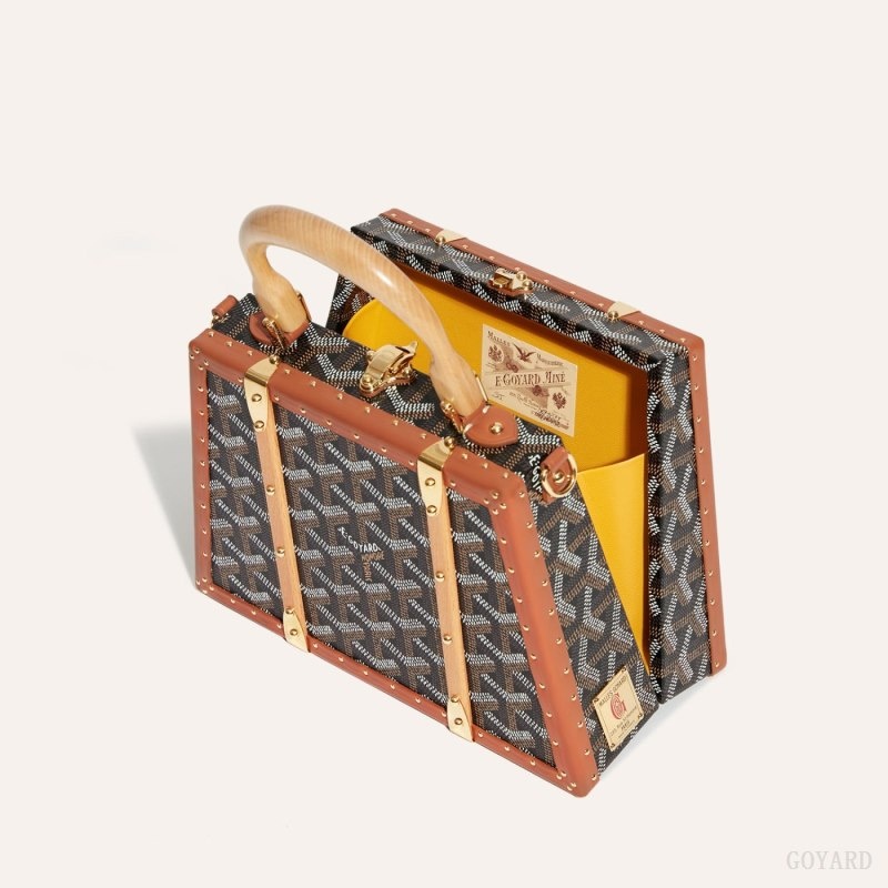 Goyard Saïgon Mini Trunk Bag Black / Brown | BJUW1049